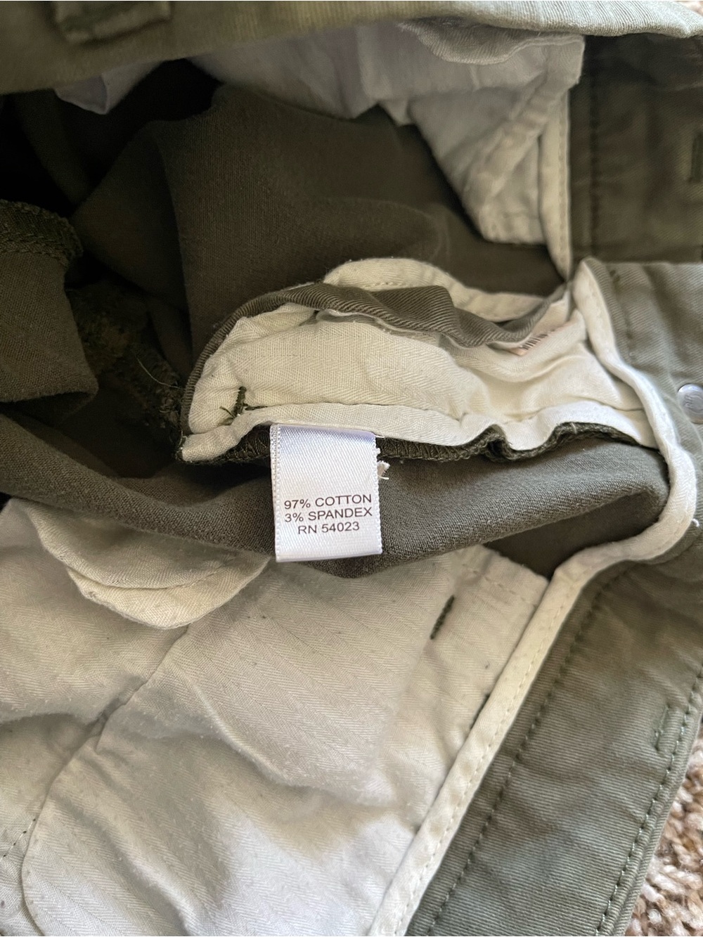 Banana Republic Olive Green Flare Leg Pants Women's Size 2 Stretch Chino Trouser - Picture 9 of 13